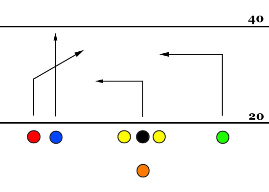 Twins Strong Left - 894 Check 3 - 7 on 7 Flag Football Play