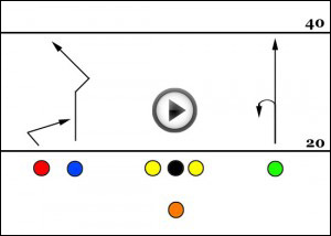 Quick Slant - 7 on 7 Flag Football Play